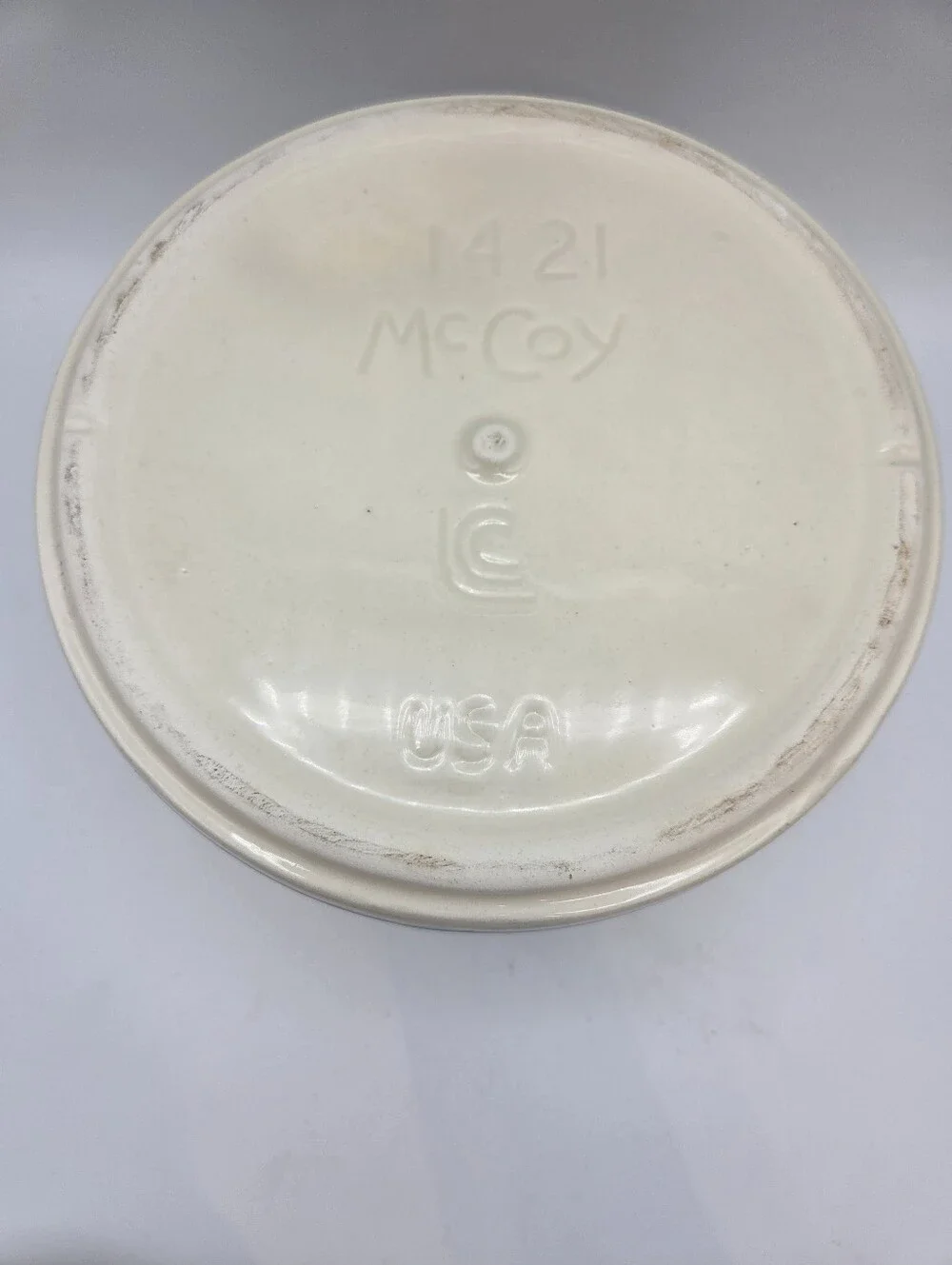 McCoy 1421 Pink & Blue Stripes Lidded Bean Pot Casserole - Picture 7 of 7